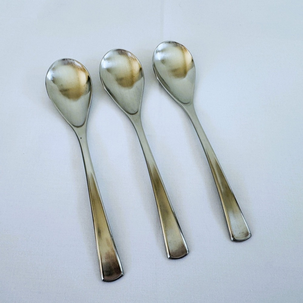 WMF Stainless Steel Flatware DOMUS-BRASILIA Lot of 3 Oval Soup Spoons Korea